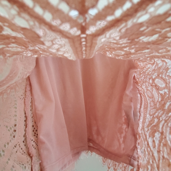 Worthington Blush Pink Lace Blouse Small Size - Picture 7 of 12
